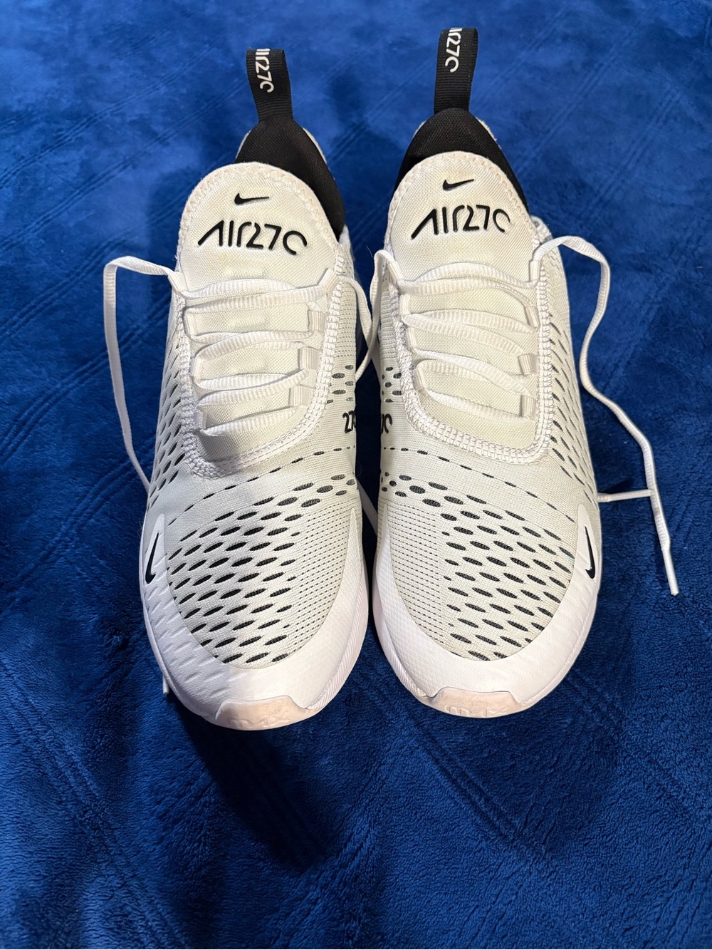 Unisex Nike Air Max 270 White and Black Lightweight Sneakers